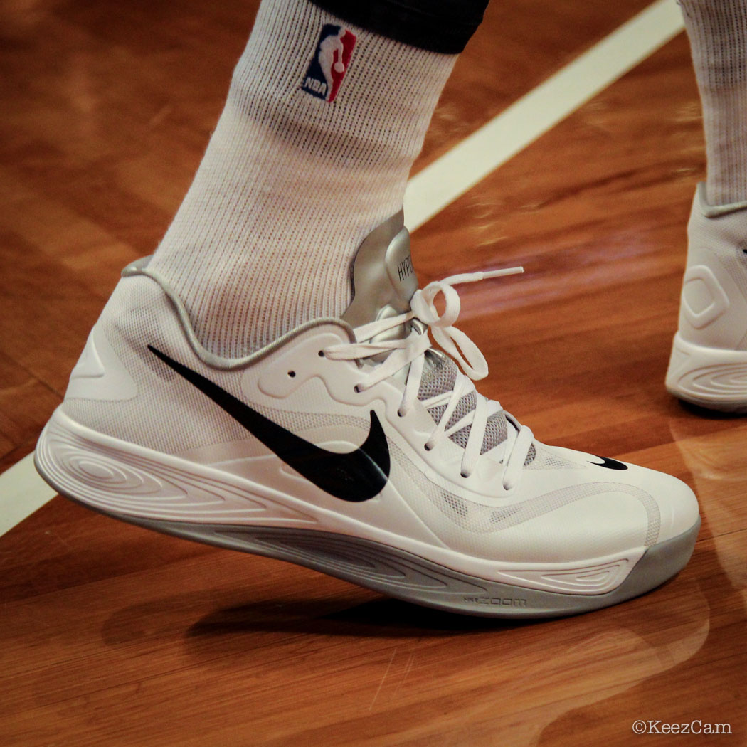 SoleWatch // Up Close At Barclays for Nets vs Nuggets - Andray Blatche wearing Nike Hyperfuse 2012 Low