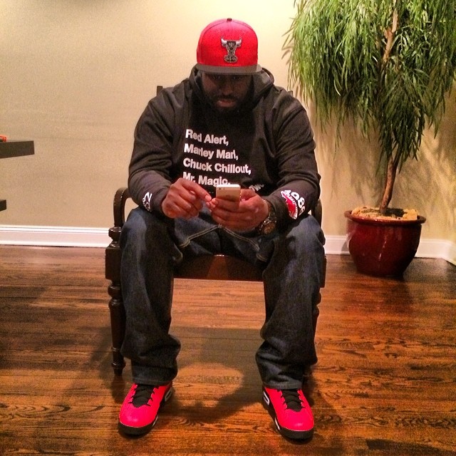 DJ Funk Flex wearing Air Jordan VI 6 Infrared 23