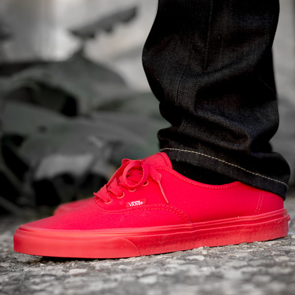 vans red on feet