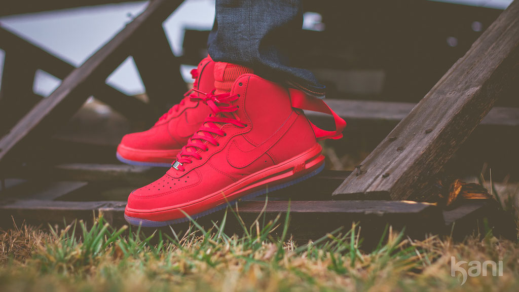 Kani21 in the 'University Red' Nike Lunar Force 1 High