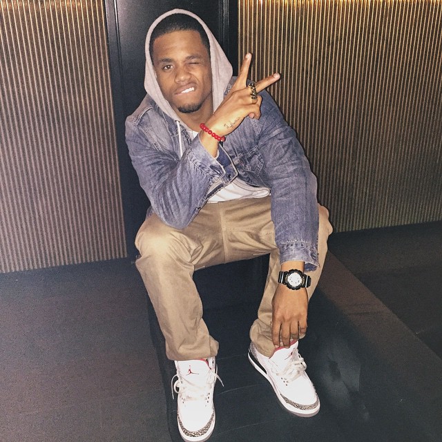 Mack Wilds wearing the 'Cement' Air Jordan III 3