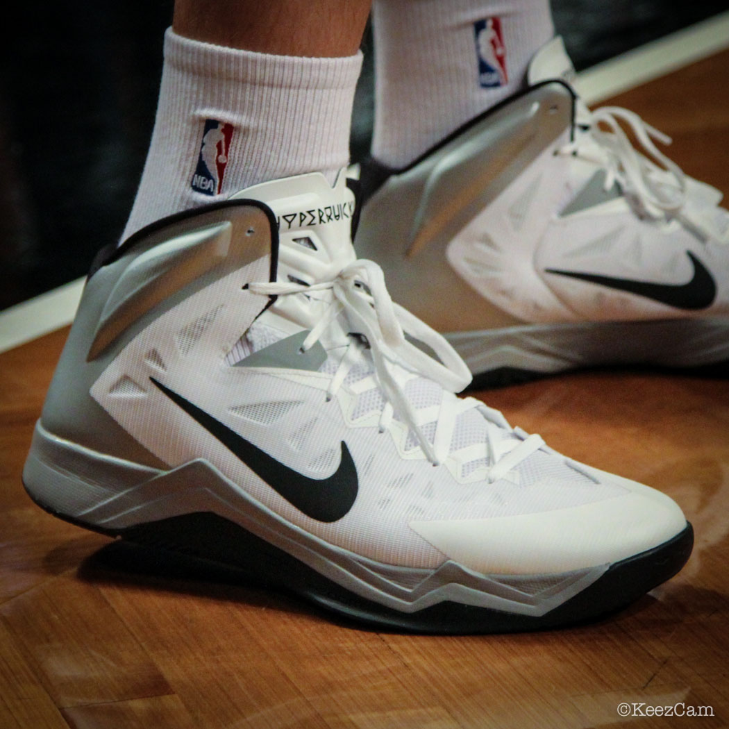 Sole Watch // Up Close At Barclays for Nets vs Heat - Mirza Teletovic wearing Nike Hyper Quickness
