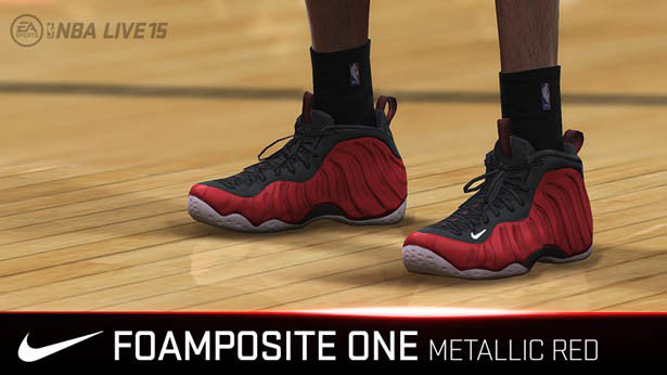 NBA Live '15 Sneaker Update: Nike Air Foamposite One Metallic Red