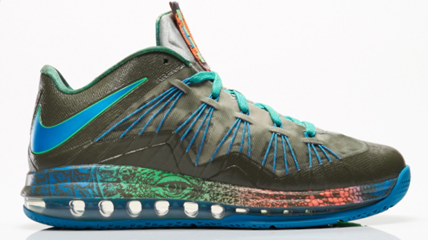 Nike Air Max LeBron 10 Low in tarp green neo turquoise poison green