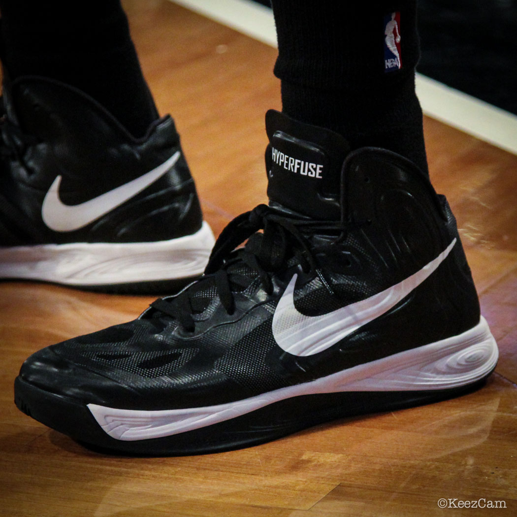 Sole Watch // Up Close At Barclays for Nets vs Cavs - Alonzo Gee wearing Nike Hyperfuse 2012