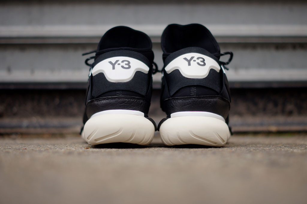 adidas yohji yamamoto y-3 qasa high in black and white heel
