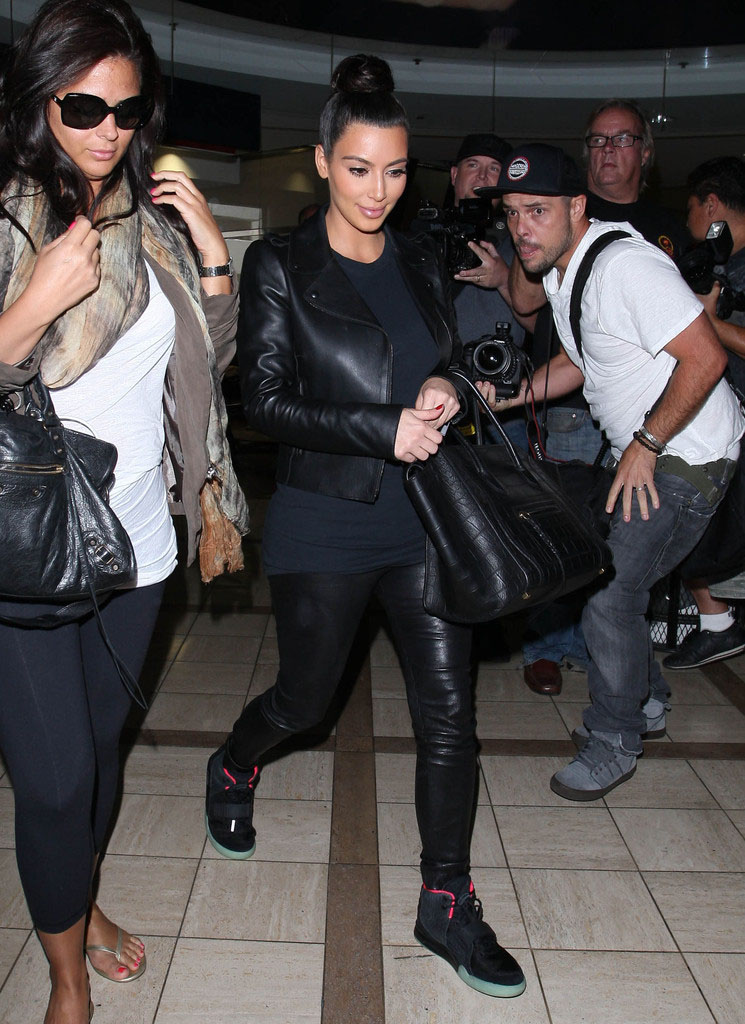 kim kardashian wearing yeezy 380