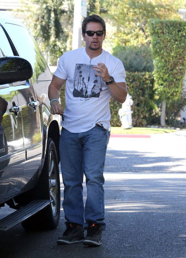Mark Wahlberg wearing Air Jordan 3 III Fear Pack
