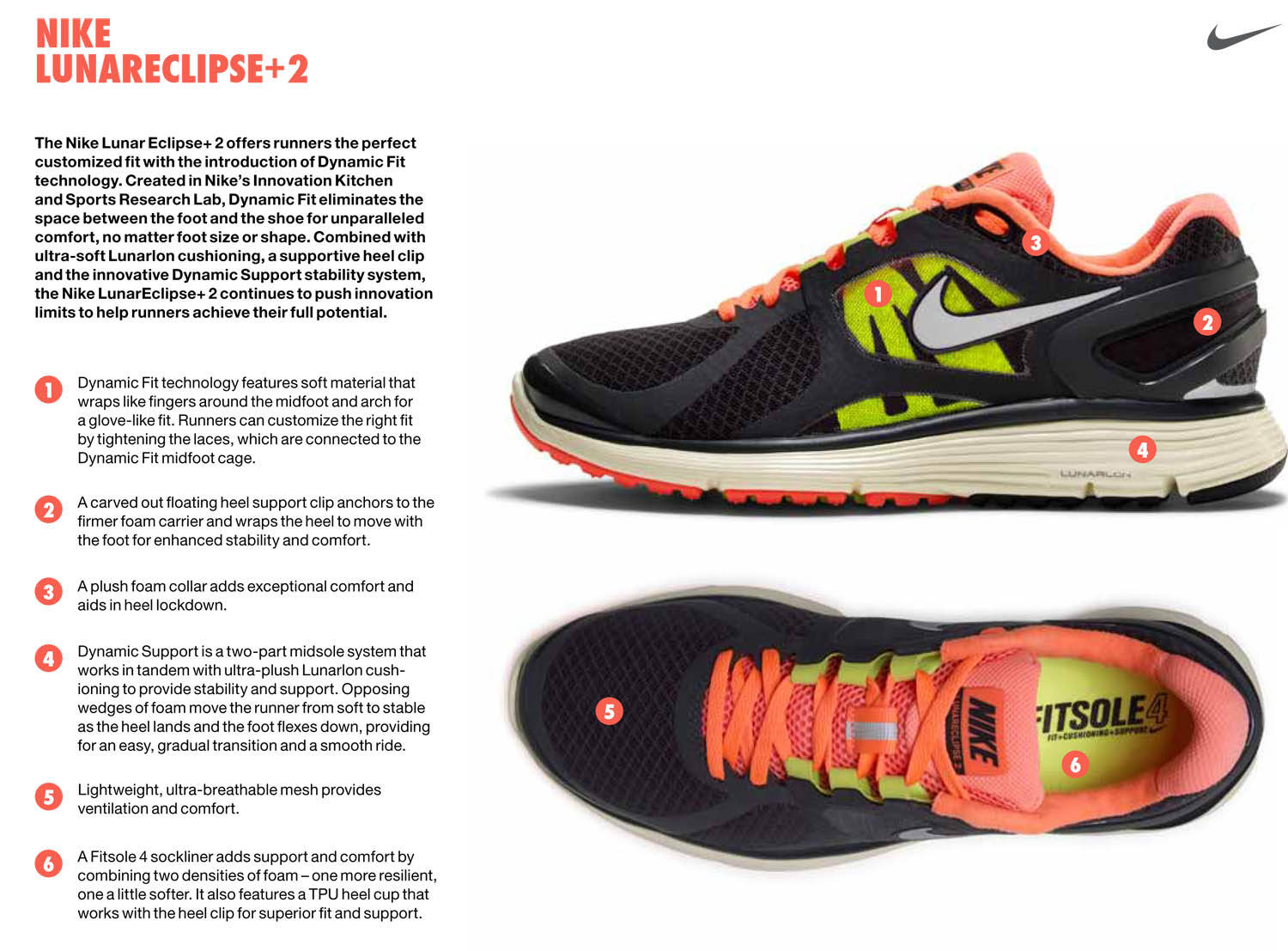 Nike Running Introduces Dynamic Fit with the Nike Lunareclipse+ 2 Tech Sheet