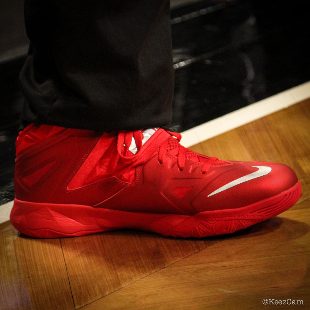 Sole Watch // Up Close At Barclays for Nets vs Heat - LeBron James wearing Nike Zoom Soldier 7 PE (3)