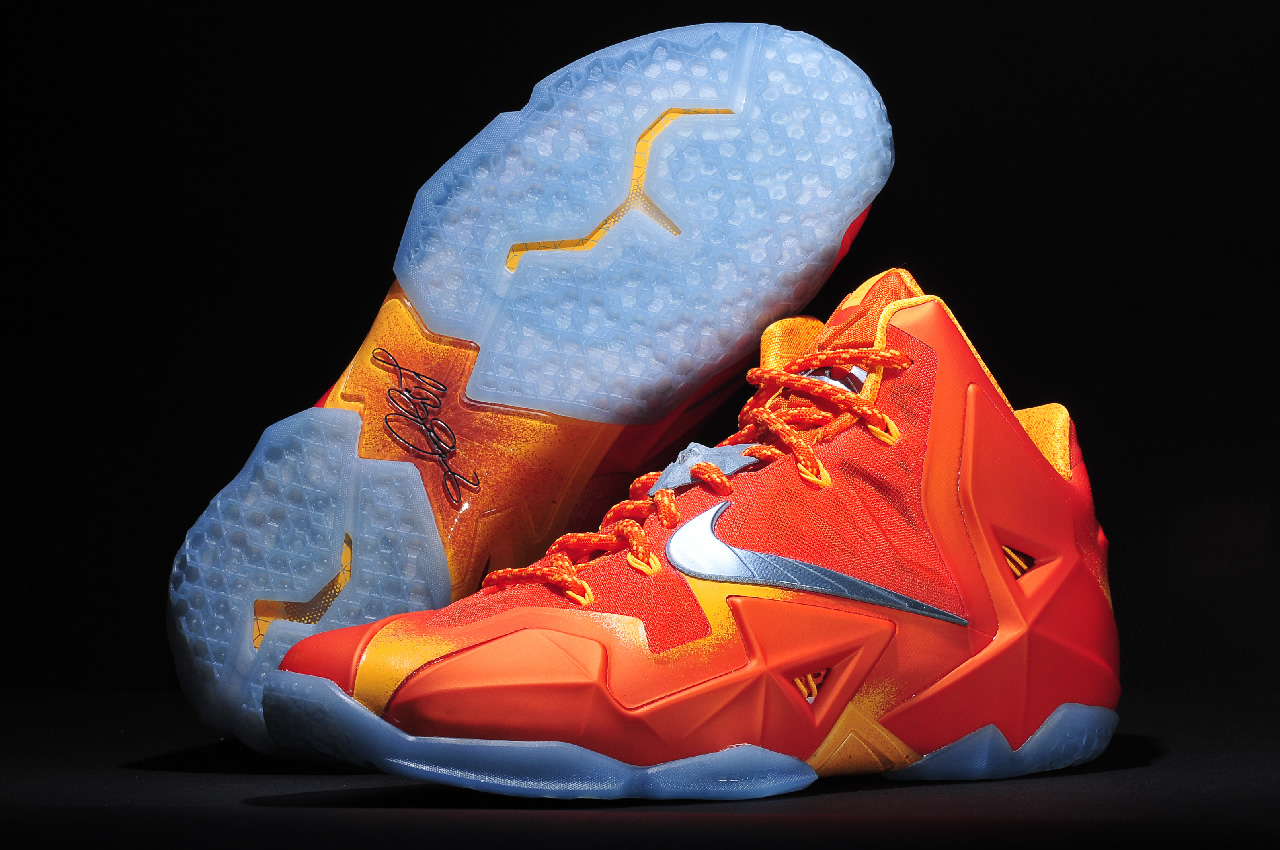 Nike LeBron 11 Forging Iron in Urban Orange Light Armory Blue and Laser Orange