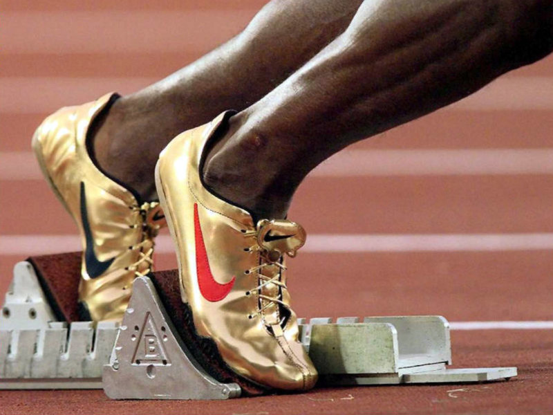 Nike Michael Johnson Golden Track Spikes 1996 Olympics