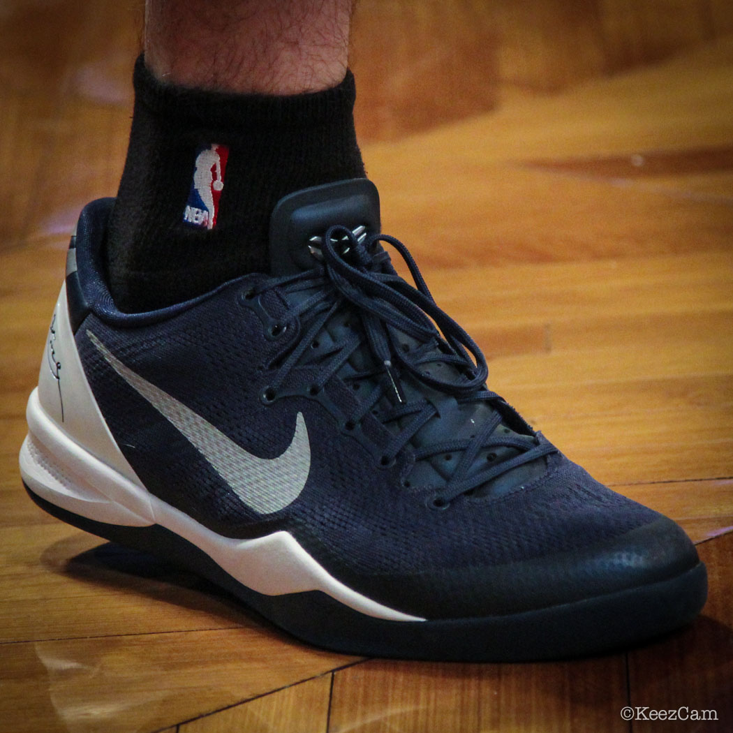 Alex Shved wearing Nike Kobe 8 System