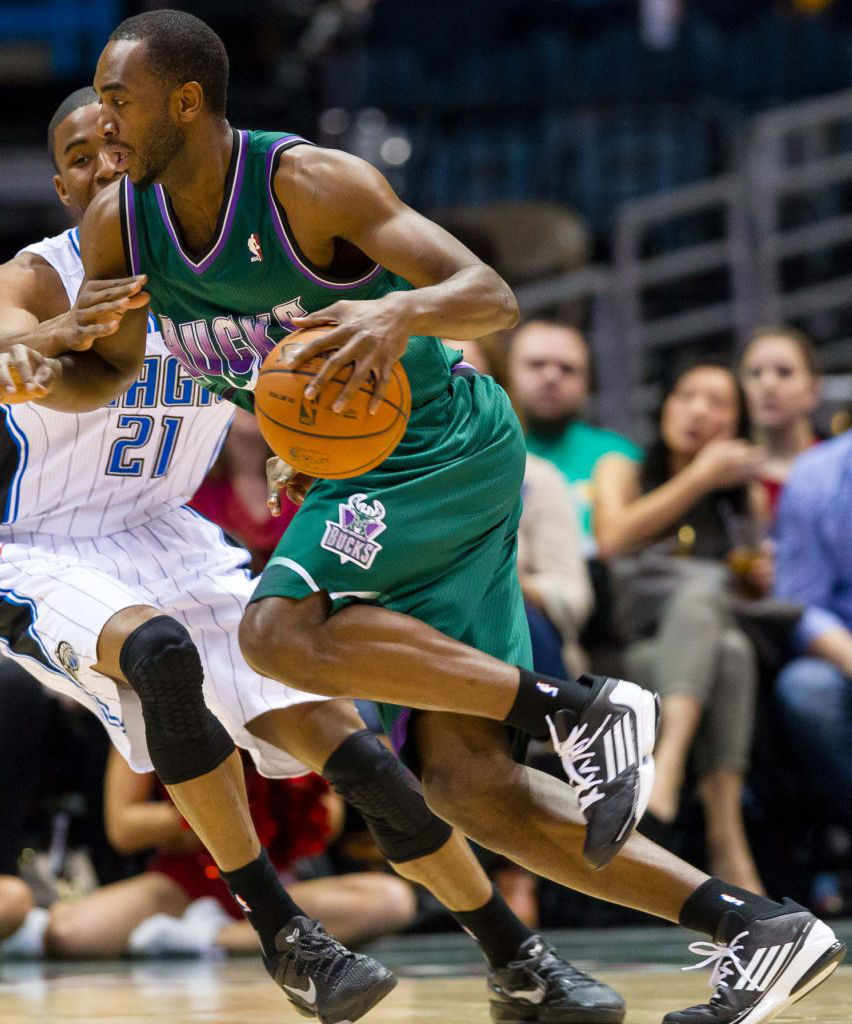 Luc Mbah a Moute wearing adidas adizero Crazy Light 2 Low