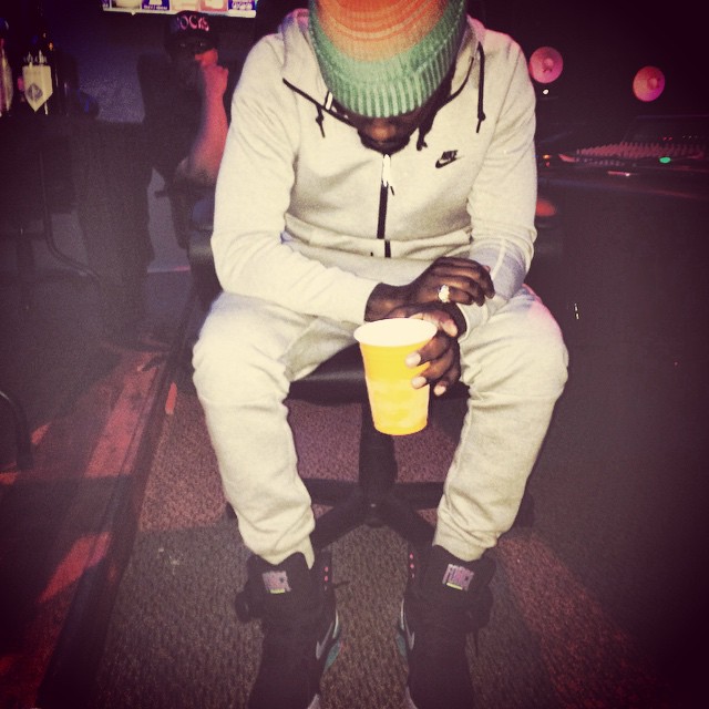 Wale wearing Nike Air Command Force Spurs