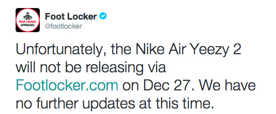 You Ain't Got No Yeezy? Foot Locker Backtracks on 'Red October' Release Date