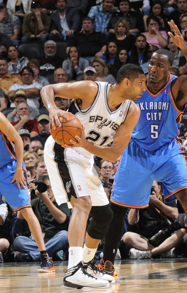 Tim Duncan wearing adidas  Crazy Fast Home PE