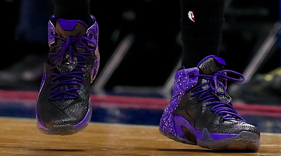 Marcus Morris wearing Black/Purple Nike LeBron XII 12 (2)