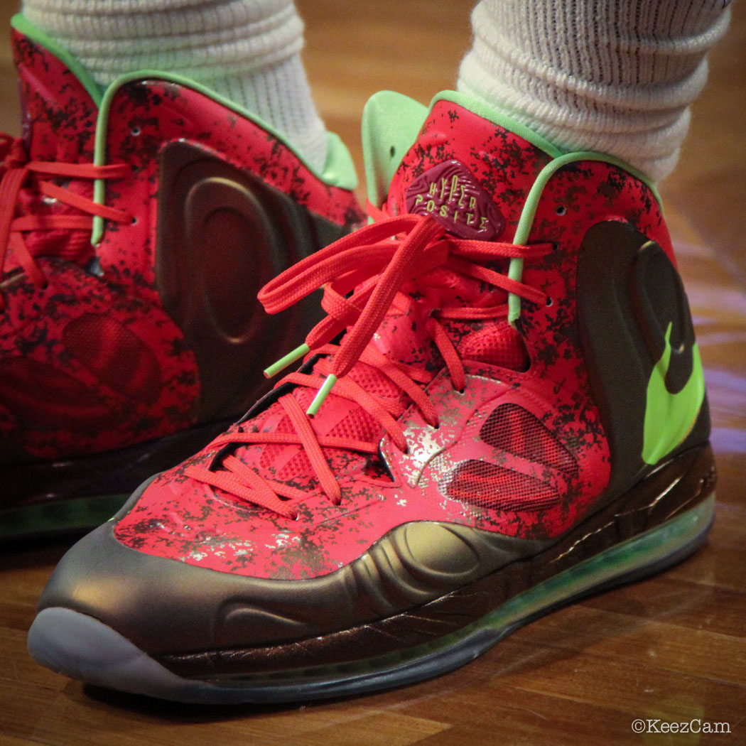 Andre Drummond wearing Nike Air Max Hyperposite Red/Green (2)