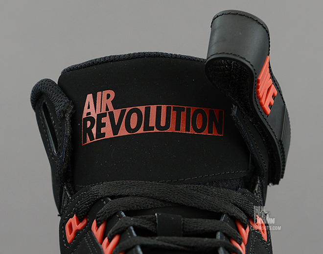 Nike Air Revolution in black silver red zebra tongue