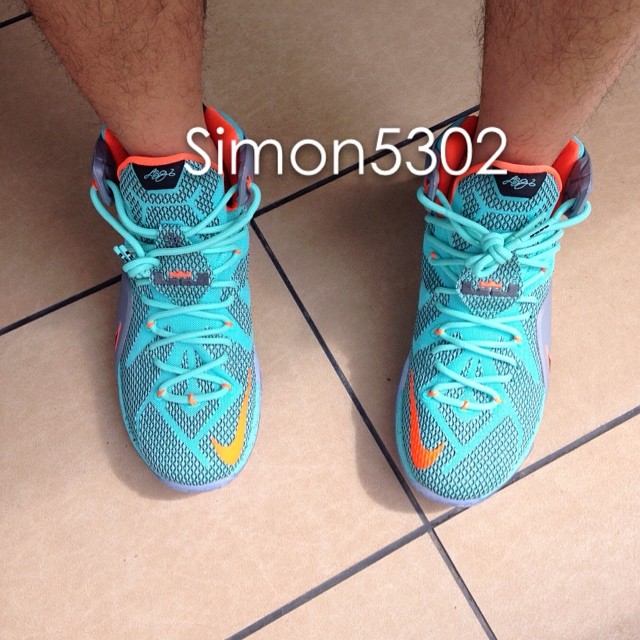 Nike LeBron XII 12 Teal/Grey-Orange Sample (15)