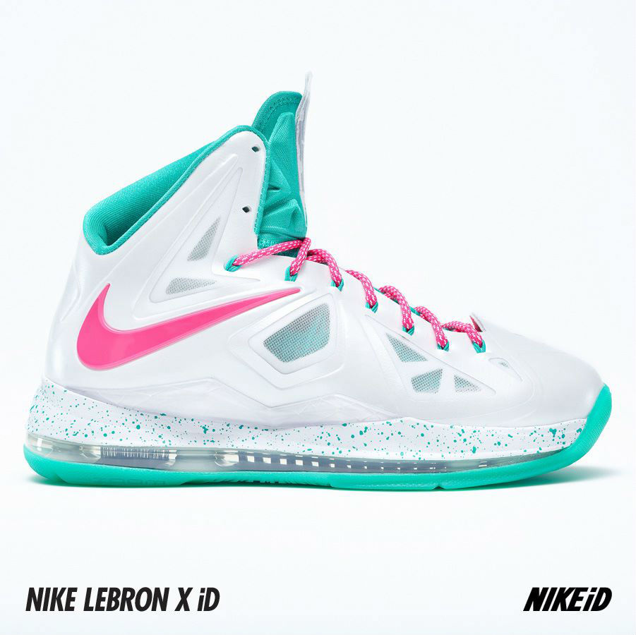 Nike LeBron X iD White Pink Flash Atomic Teal (1)