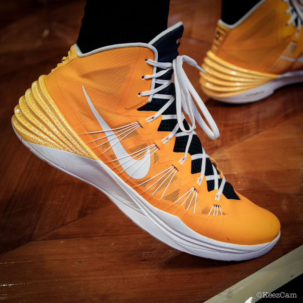Sole Watch // Up Close At Barclays for Nets vs Pacers - Orlando Johnson wearing Nike Hyperdunk 2013 PE