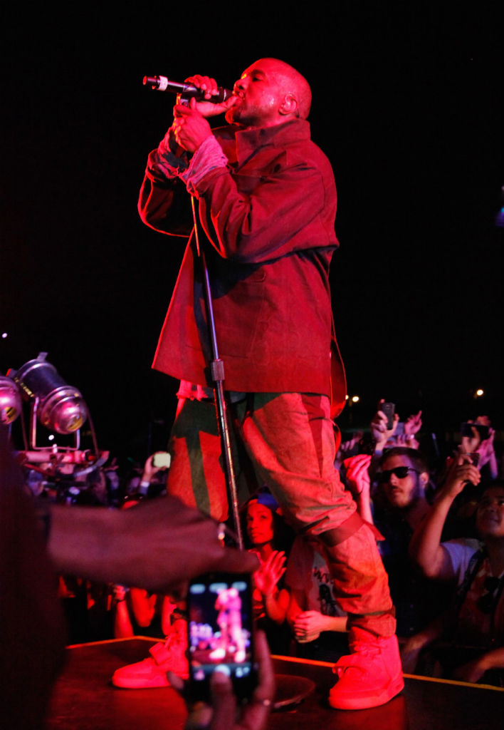Kanye West wears Nike Air Yeezy 2 All-Red at Governor's Ball (9)