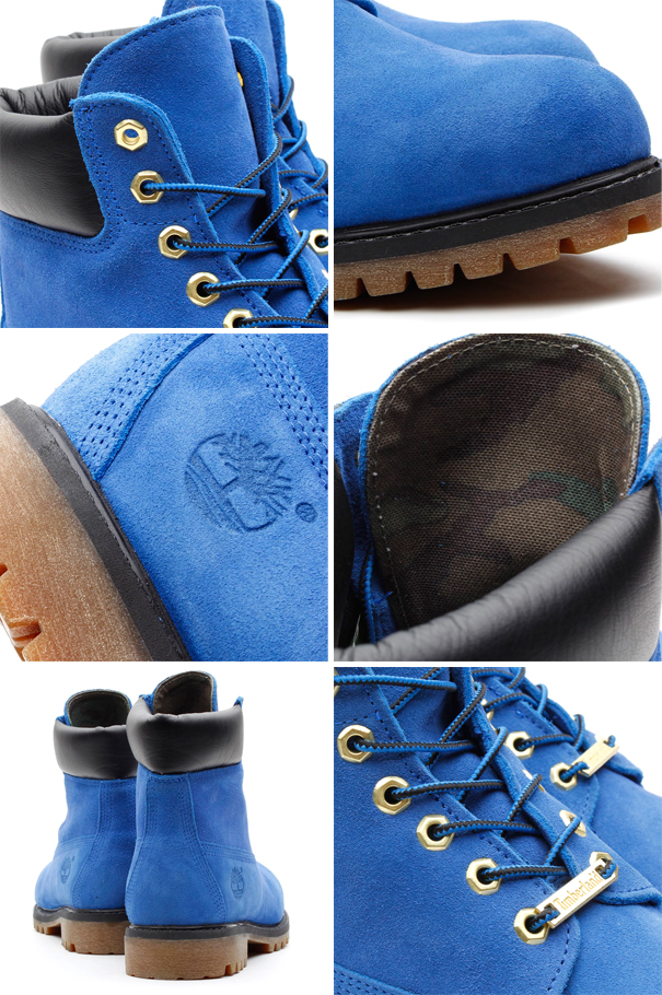 atmos x Timberland 6 inch boot in blue suede details
