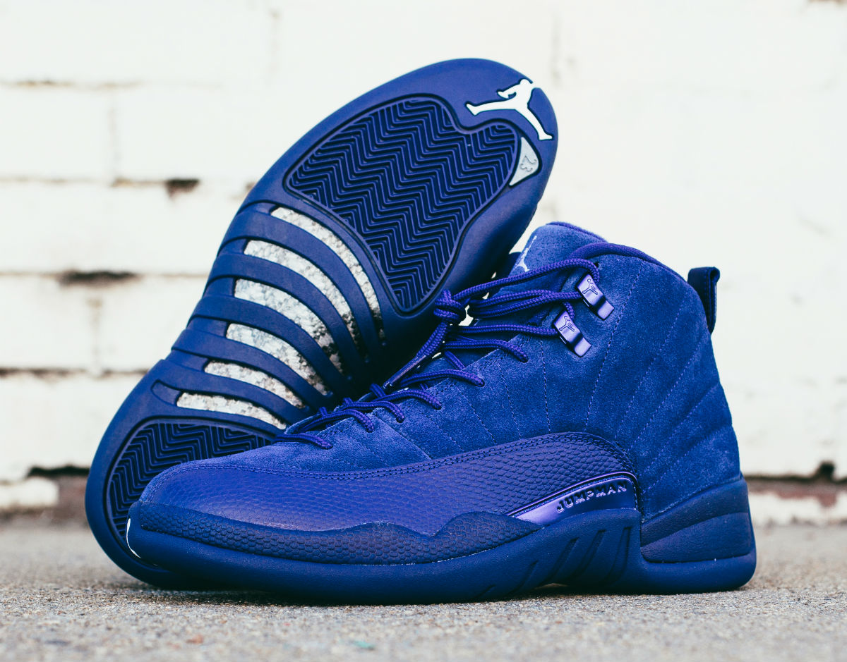 black and blue 12s jordans