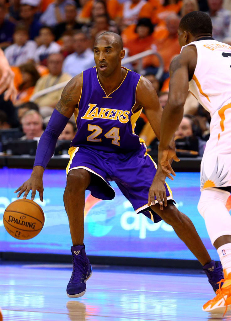 Kobe Bryant wearing Nike Kobe 9 Elite Purple (3)
