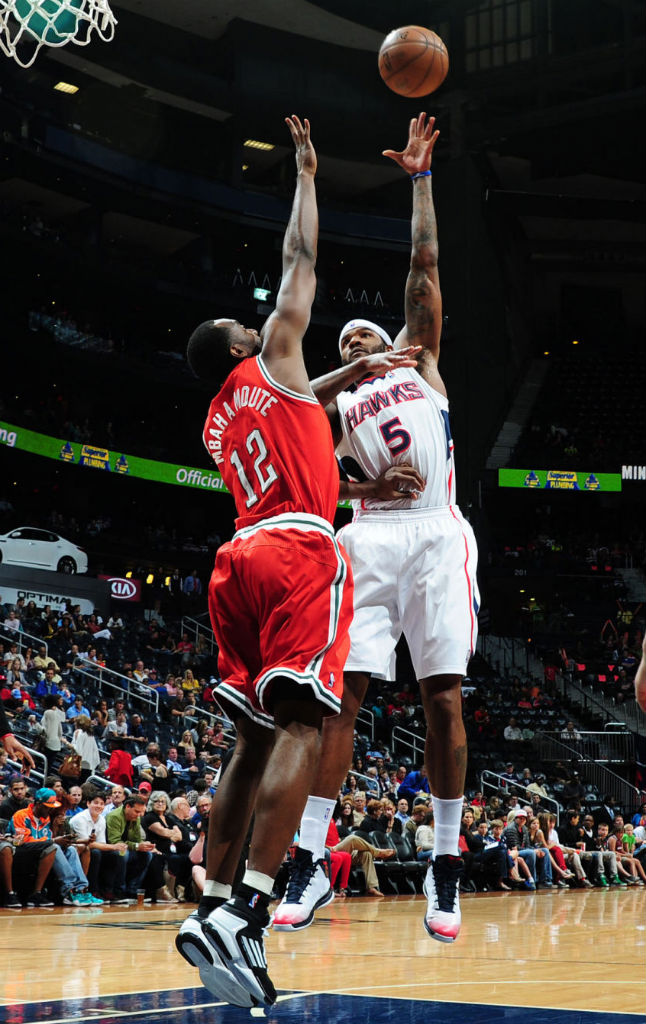 Josh Smith wearing adidas Crazy Fast Home PE; Luc Mbah a Moute wearing adidas adizero Crazy Light 2 Low