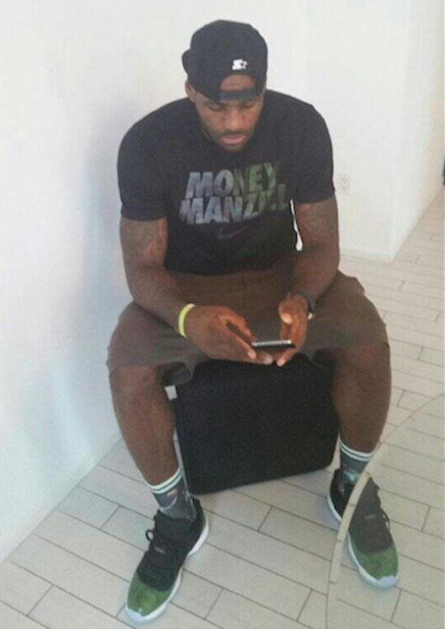 LeBron James wearing Nike Money Manziel T-Shirt