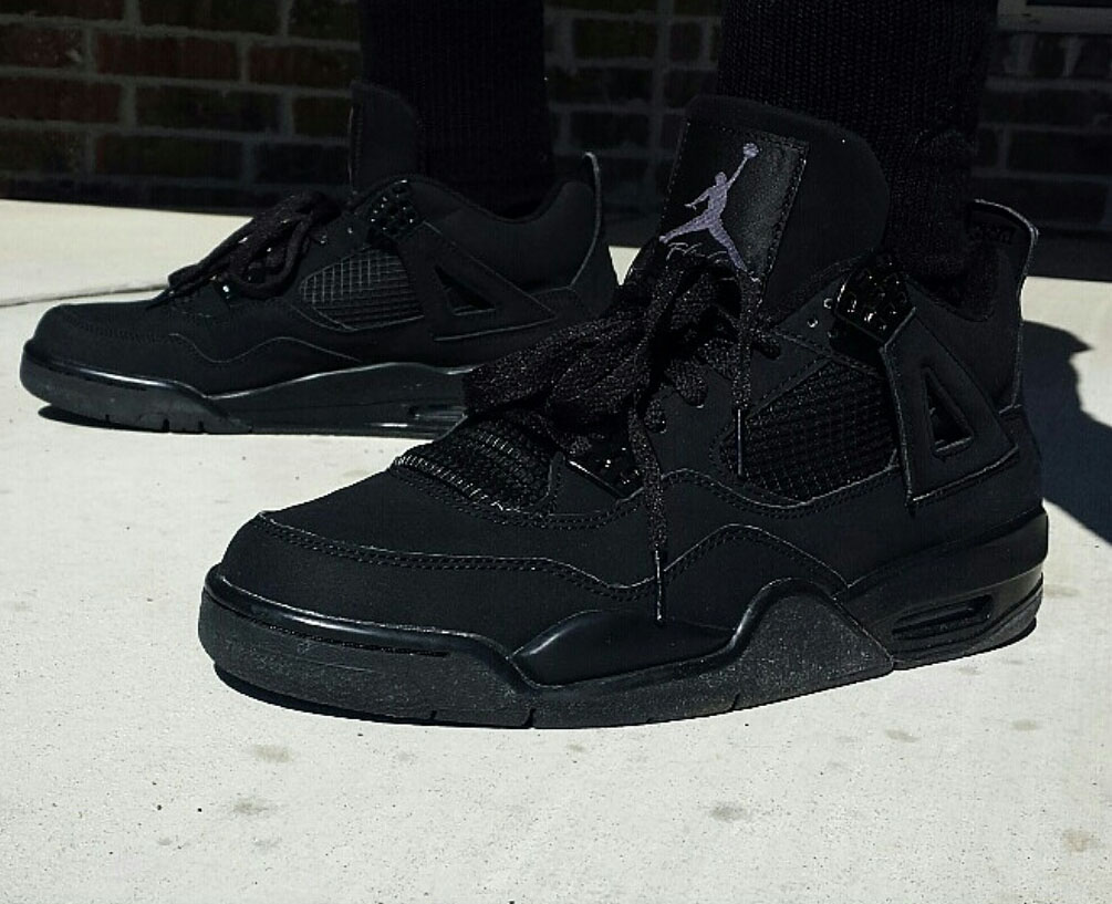 Air Jordan 4 Retro Black Cat Black Black Light Graphite shoes
