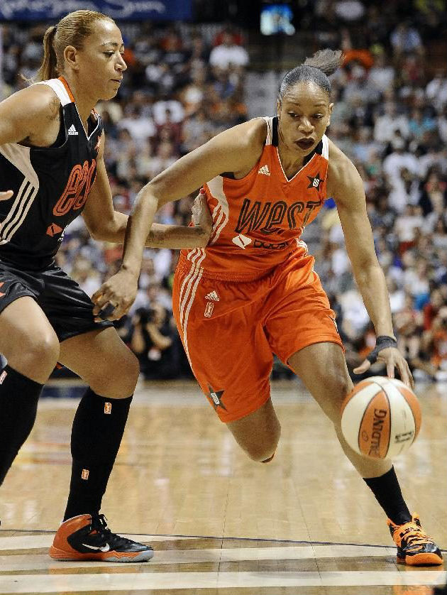 Tina Thompson wearing Nike Zoom Soldier VII All-Star PE