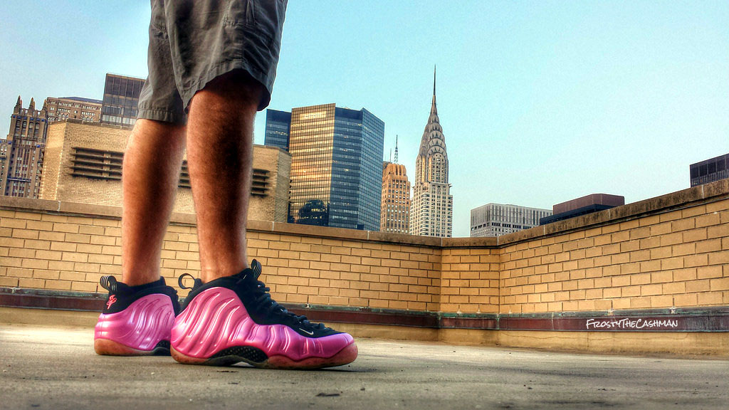FrostyTheCashman in the 'Pearlized Pink' Nike Air Foamposite One
