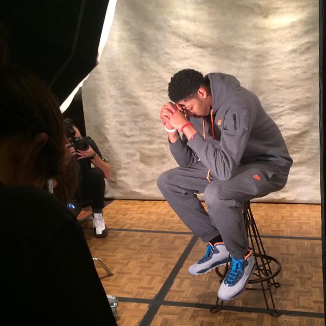 Anthony Davis wearing Air Jordan X 10 Bobcats