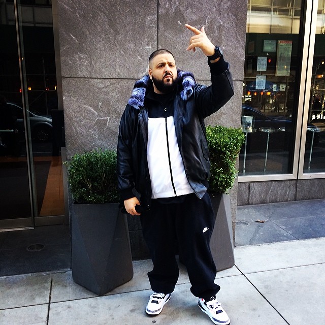 DJ Khaled wearing Air Jordan 3 III Retro Infrared 23