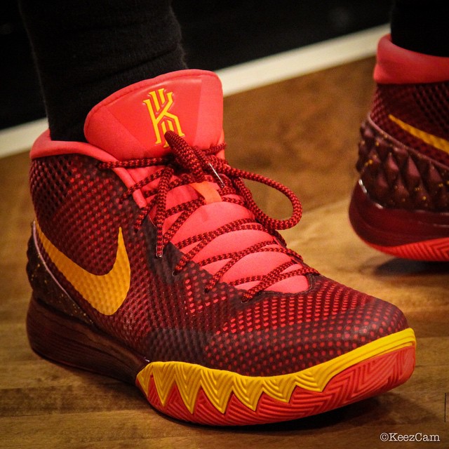 Kyrie Irving wearing Red NIKEiD Kyrie 1 (4)