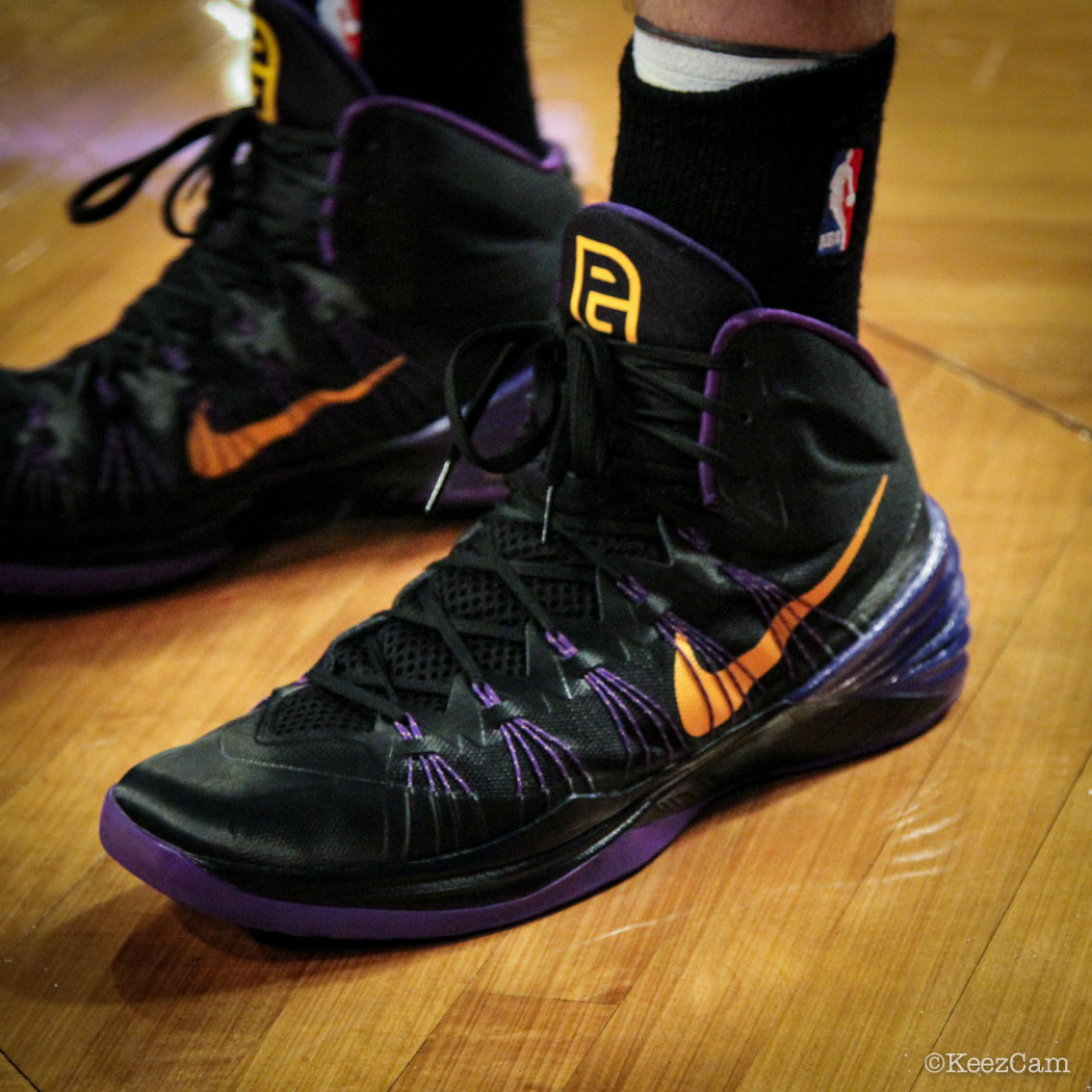 SoleWatch // Up Close At Barclays for Nets vs Lakers - Pau Gasol wearing Nike Hyperdunk 2013 PE
