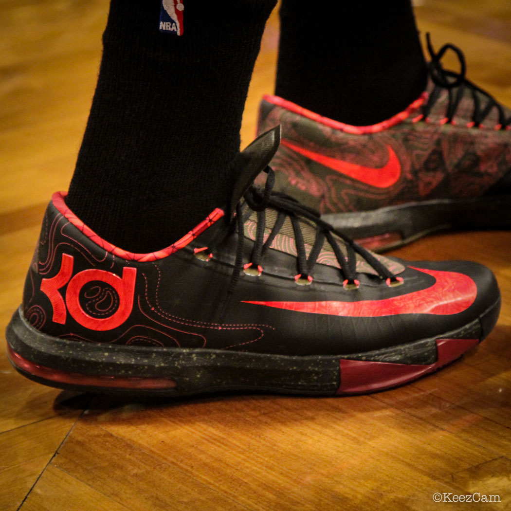 Sole Watch // Up Close At Barclays for Nets vs Bucks - Khris Middleton wearing Nike KD 6 Meteorology