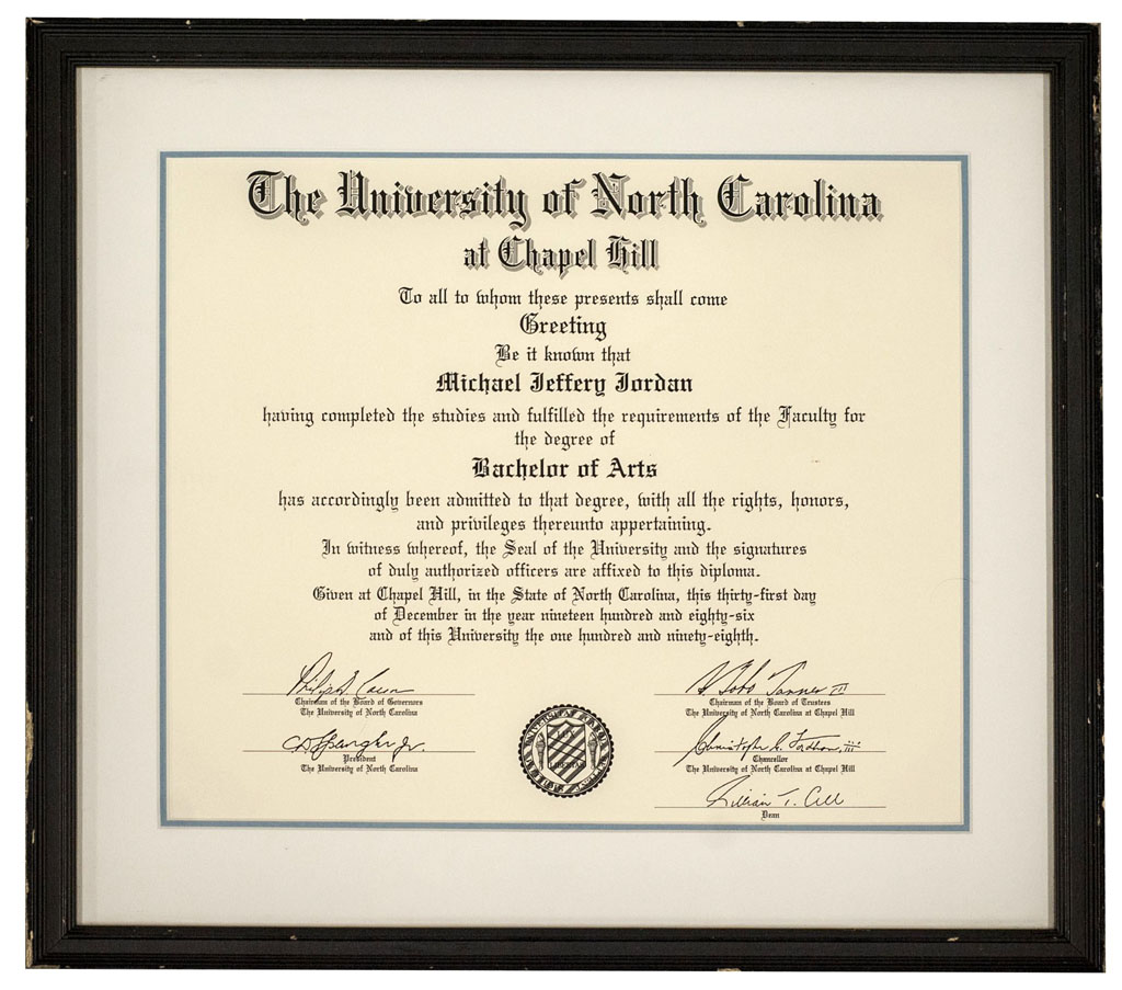 Michael Jordan College Diploma