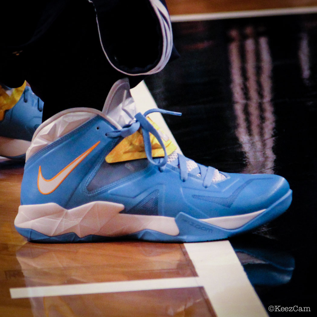SoleWatch // Up Close At Barclays for Nets vs Nuggets - Ty Lawson wearing Nike Zoom Soldier 7 PE