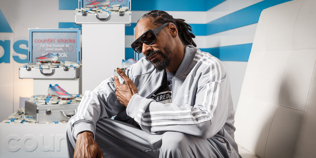 New adidas Director of Football Development Snoop Dogg in Indy for the Combine