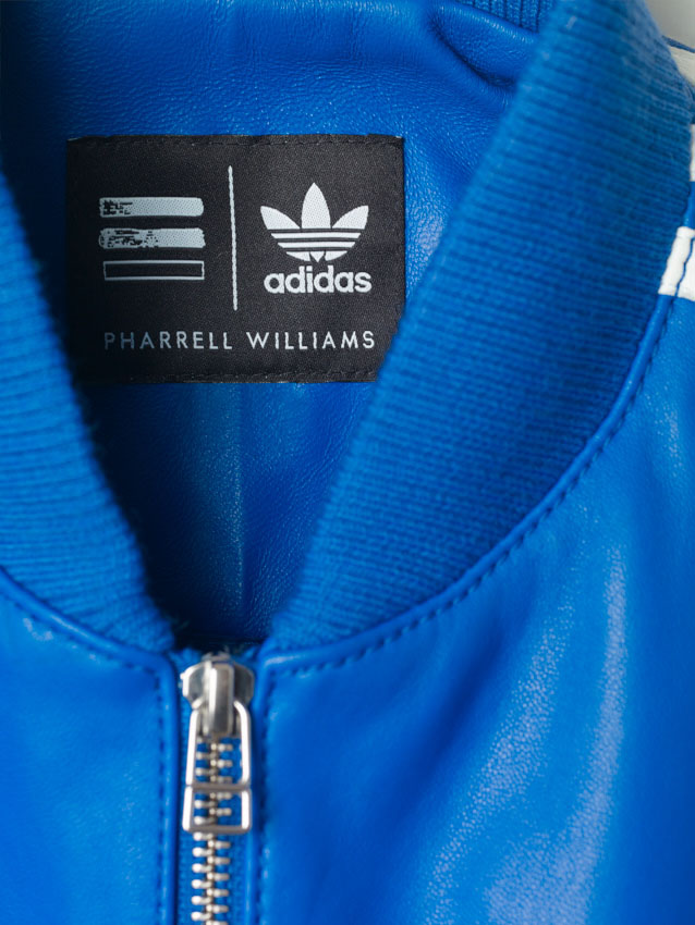 adidas Originals=Pharrell Williams Icon's Napa Leather Jacket Blue (3)