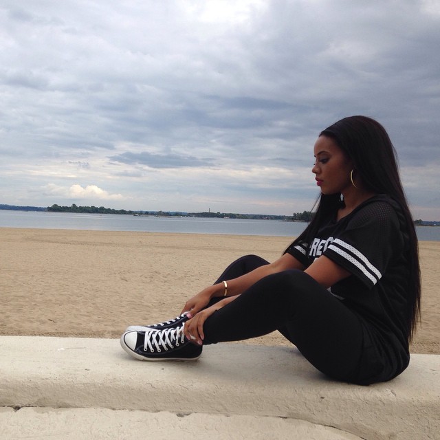 Angela Simmons wearing Converse Chuck Taylor All Star