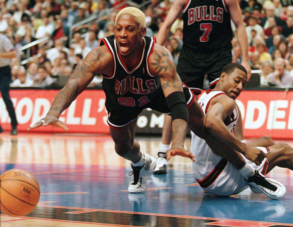 Dennis Rodman wearing the Converse All-Star Rodman