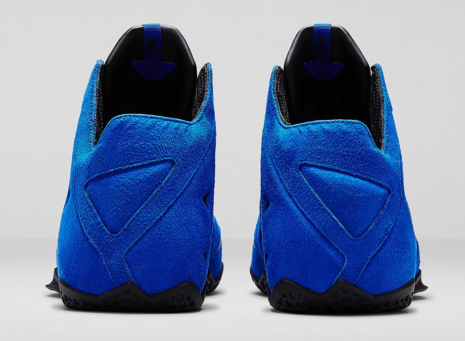 Nike LeBron 11 EXT Blue Suede Heel