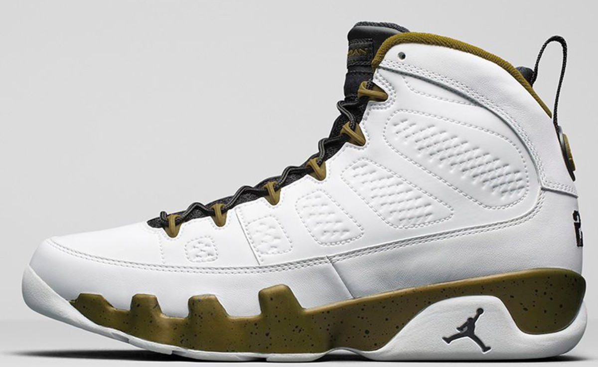 green and brown jordan 9