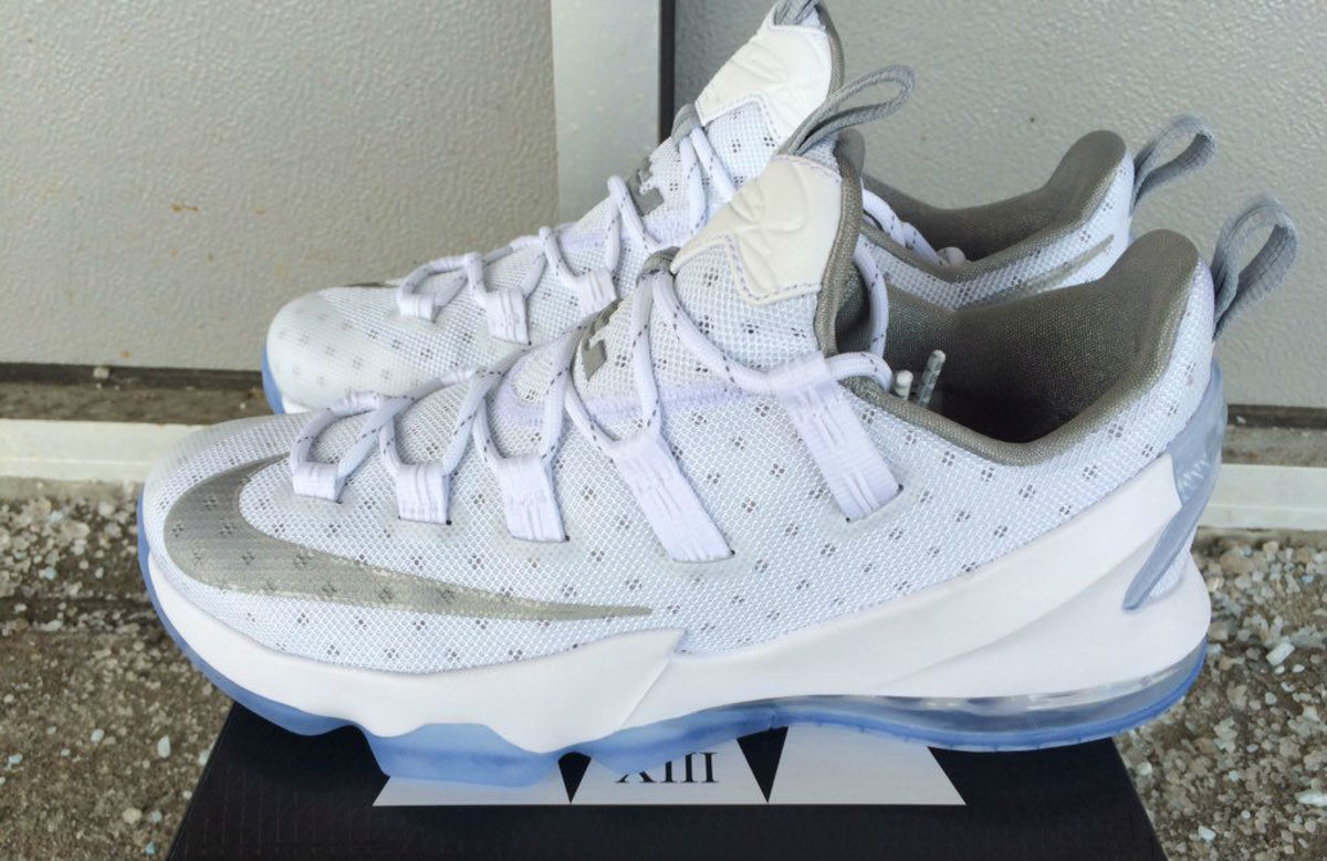 lebron 13 low white silver